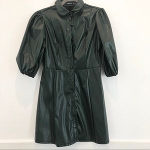 Forrest Green Button Down Mini Dress